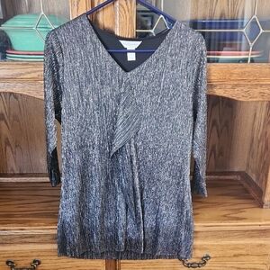 Christopher & Banks Black and Silver Blouse